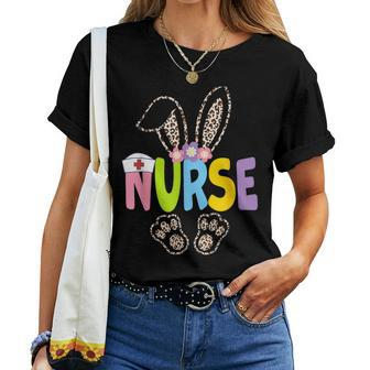 Nurse Bunny Leopard Easter Nurse Easter Nurse Life Bunny Women T-shirt | Mazezy AU