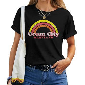 Ocean City Maryland T Oc Md 70S Rainbow Women T-shirt - Monsterry CA