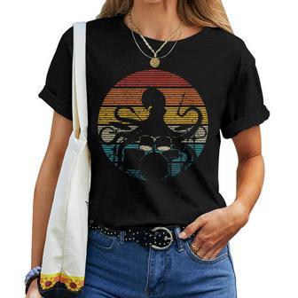 Octopus Playing Drums Drummer Musician Drumming Band Women T-shirt - Monsterry DE