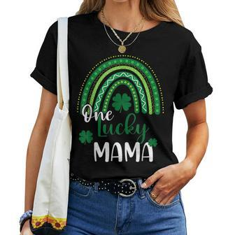 One Lucky Mama Leopard Print Rainbow St Patrick’S Day Women T-shirt - Monsterry
