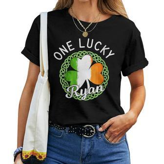 One Lucky Ryan Irish Family Name Women T-shirt - Seseable
