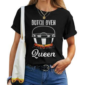 Outdoor Campfire Cooking Dutch Oven Queen Women T-shirt - Monsterry CA