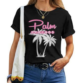 Palm Springs Retro Vintage California Palm Tree Women T-shirt - Monsterry