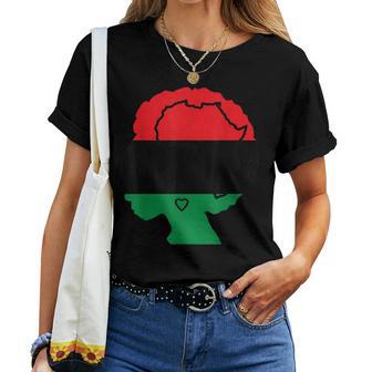 Pan African Flag Black Woman Melanin Black Pride Afro Pride Women T-shirt - Monsterry UK