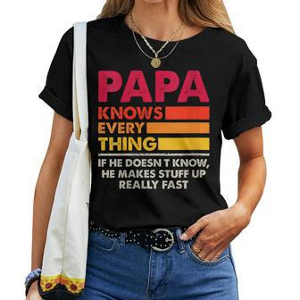 Papa Knows Everything Father's Day 2024 For Grandpa Or Dad Women T-shirt - Monsterry