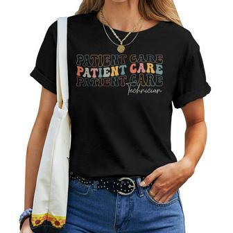 Patient Care Technician Appreciation Week Healthcare Groovy Women T-shirt - Thegiftio UK