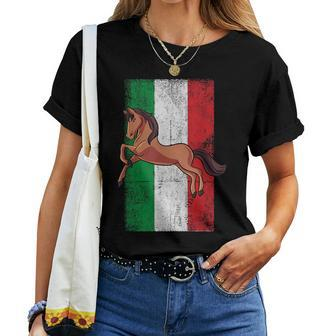 Patriotic Horse Italian Flag Equestrian Horseback Riding Women T-shirt - Monsterry CA