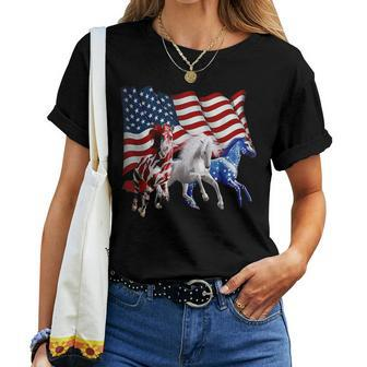 Patriotic Us Flag 4Th Of July Horse Lovers Women T-shirt - Monsterry AU