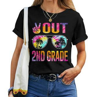 Peace Out 2Nd Grade Tie Dye Graduation Last Day Of School Women T-shirt | Mazezy UK