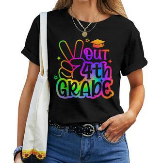 Peace Out 4Th Grade Tie Dye Last Day School 2024 Women T-shirt - Monsterry