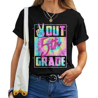 Peace Out 5Th Grade Happy Last Day Of School Tie Dye Women T-shirt - Monsterry CA