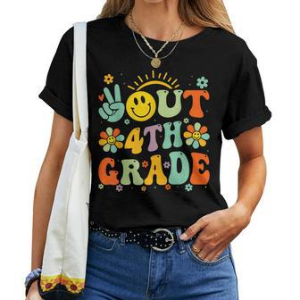 Peace Out Fourth 4Th Grade Class Of 2024 Goodbye 4Th Grade Women T-shirt - Thegiftio UK