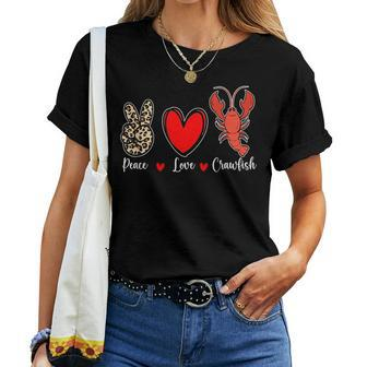 Peace Love Crawfish Cajun Crawfish Women Women T-shirt - Monsterry
