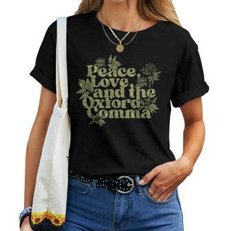 Peace Love And The Oxford Comma Women Women T-shirt - Monsterry CA