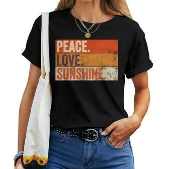 Peace Love Sunshine Mother Father Sun Lover Vintage Women T-shirt - Monsterry