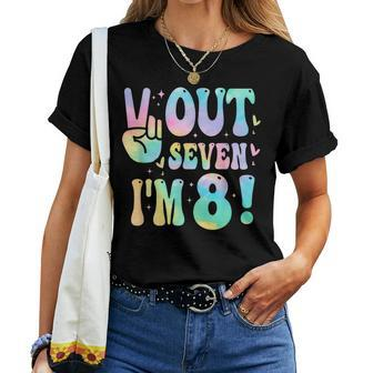 Peace Out Seven I'm 8 Year Old Girl 8Th Birthday Tie Dye Women T-shirt - Seseable