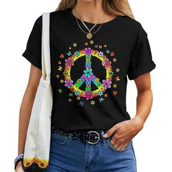 Peace Sign Flower Power Hippie Symbol Freedom Love Women T-shirt - Monsterry AU