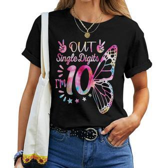Peace Out Single Digits I'm 10Th Birthday For Girl Women T-shirt - Seseable