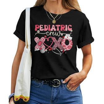 Pediatric Crew Nurse Valentine Leopard Crew Peds Women T-shirt - Thegiftio