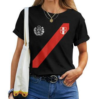 Peru Peruvian Escudo Coat Of Arms Soccer Women T-shirt - Monsterry