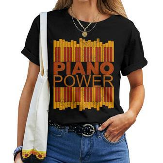 Piano Power With Key Of Piano With Vintage Colors Women T-shirt - Monsterry AU