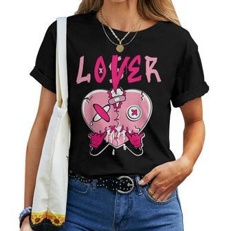 Pink Loser Lover Pink Drip Heart Matching For Women Women T-shirt - Monsterry