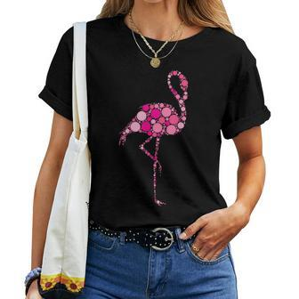 Pink Polka Dot Flamingo International Dot Day Women T-shirt - Monsterry