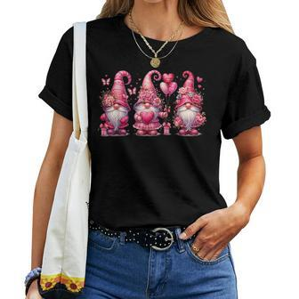 Pink Valentines Gnomies Girls Heart Gnome Valentines Women T-shirt - Monsterry AU