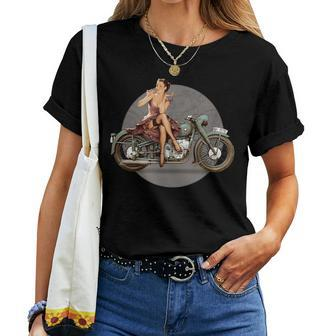 Pinup Girl 1940S Motorcycle Back Poster Ww2 Women T-shirt - Monsterry DE