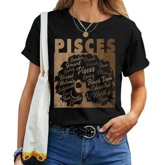 Pisces Girl African American Melanin Birthday Women T-shirt | Mazezy