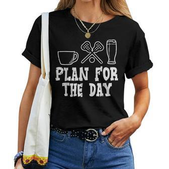 Plan For The Day Coffee Lacrosse Beer Lax Drinking Women Women T-shirt - Monsterry