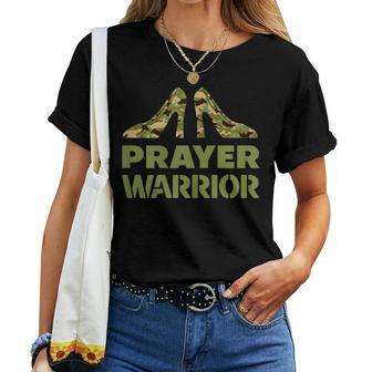 Prayer Warrior Camo Heels Christian Faith God Jesus Women Women T-shirt - Monsterry UK