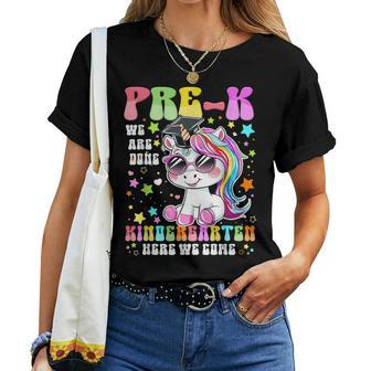 Pre-K Graduation 2024 Cute Unicorn Girl Preschool Graduation Women T-shirt - Seseable