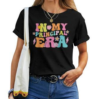 In My Principal Era Groovy Back To School Teacher Life Women T-shirt - Monsterry