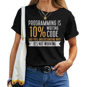 Programming 10 Percent Writing Code It Programmer Women Women T-shirt - Monsterry