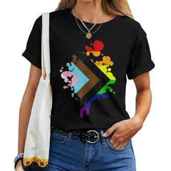 Progress Pride Rainbow Flag For Inclusivity Women T-shirt - Monsterry CA