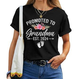 Promoted To Grandma 2024 First Time New Grandma Pregnancy Women T-shirt - Seseable