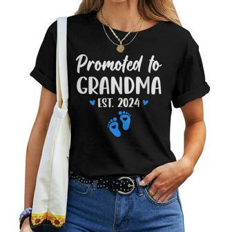Promoted To Grandma Est 2024 New Grandma Grandmother Boy Women T-shirt - Thegiftio UK