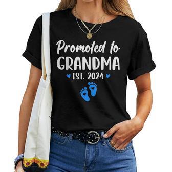 Promoted To Grandma Est 2024 New Grandma Grandmother Boy Women T-shirt - Monsterry DE