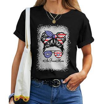 Proud Air Force Mom Messy Bun Sunglasses Mom Mother's Day Women T-shirt - Monsterry DE