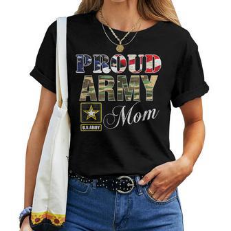 Proud Army Mom With American Flag Veteran Day Women T-shirt - Monsterry CA