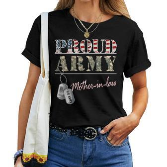 Proud Army Mother-In-Law American Flag Veteran Military Women T-shirt - Monsterry UK