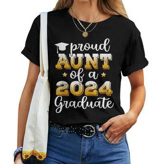 Proud Aunt Of A 2024 Graduate Class Of 2024 Graduation Women T-shirt - Seseable