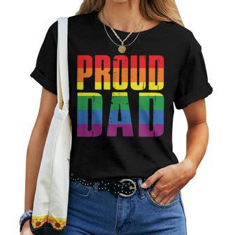 Proud Dad Lgbt Rainbow Gay Pride Father's Day Women T-shirt - Monsterry UK