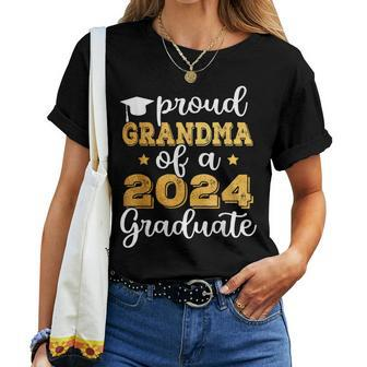 Proud Grandma Of A 2024 Graduate Class Of 2024 Graduation Women T-shirt - Seseable
