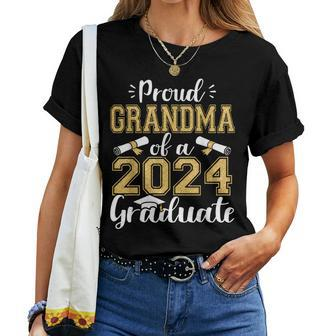 Proud Grandma Of A 2024 Graduate For Family Graduation Women T-shirt - Seseable