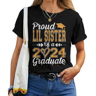 Proud Lil Sister Of A Class Of 2024 Graduate Graduation Women T-shirt - Seseable