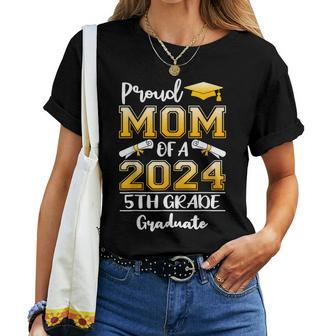 Proud Mom Of A 2024 5Th Grade Graduate Graduation Women T-shirt - Seseable