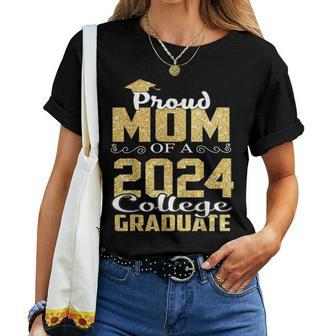 Proud Mom Of 2024 Graduate College Graduation Women T-shirt - Thegiftio