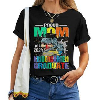 Proud Mom Of A 2024 Kindergarten Graduate Dinosaur Women T-shirt - Monsterry